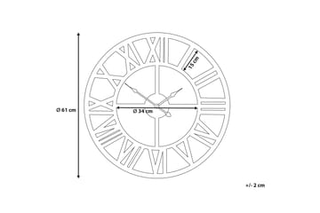 Nottwil Veggklokke 61 cm - Gull - Interiør - Veggdekorasjon - Klokker