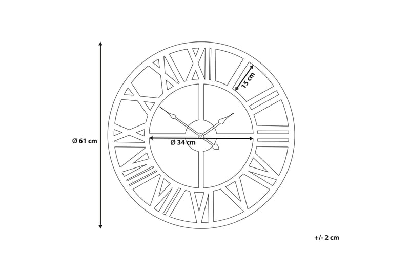 Nottwil Veggklokke 61 cm - Gull - Interiør - Veggdekorasjon - Klokker