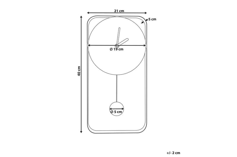 Pendelur Beliani Servoz Black||GOLD - Interiør - Veggdekorasjon - Klokker - Urverk til veggklokke