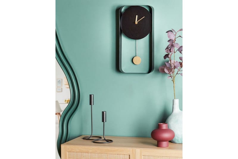 Pendelur Beliani Servoz Black||GOLD - Interiør - Veggdekorasjon - Klokker - Urverk til veggklokke