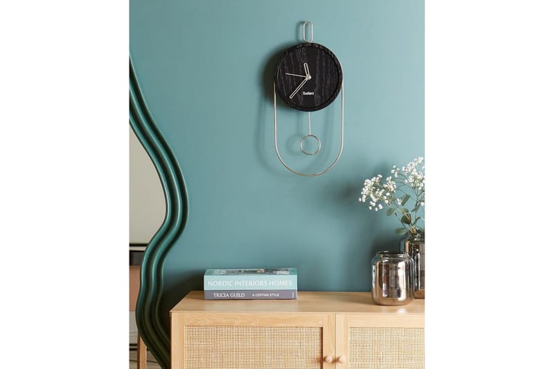 Pendelur Beliani Sierre Ljus trä/svart Black||Silver - Interiør - Veggdekorasjon - Klokker - Urverk til veggklokke