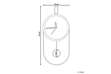Pendelur Beliani Sierre Ljus trä/svart Light colored wood||Black - Interiør - Veggdekorasjon - Klokker - Urverk til veggklokke