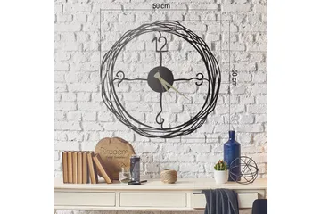 Salechard Veggklokke 50x50 cm - Metall/Svart - Interiør - Veggdekorasjon - Klokker