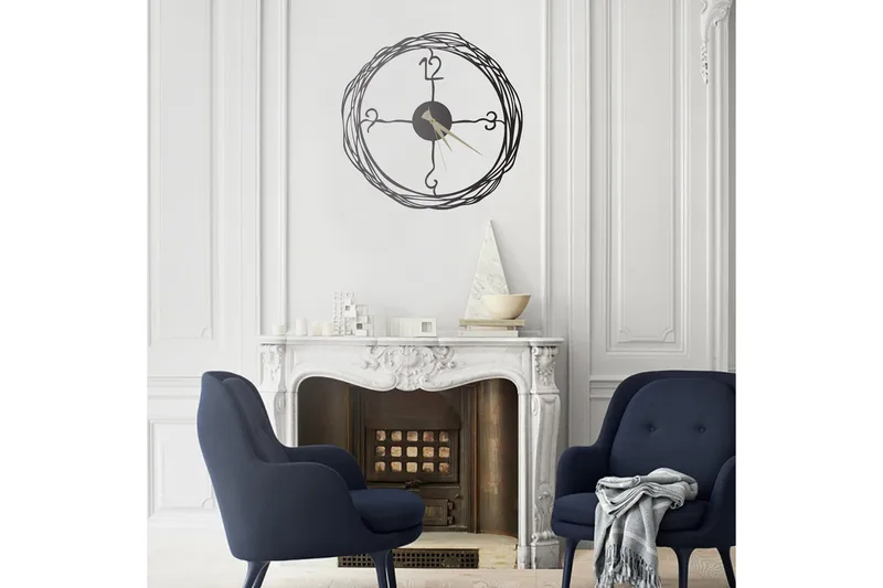 Salechard Veggklokke 50x50 cm - Metall/Svart - Interiør - Veggdekorasjon - Klokker