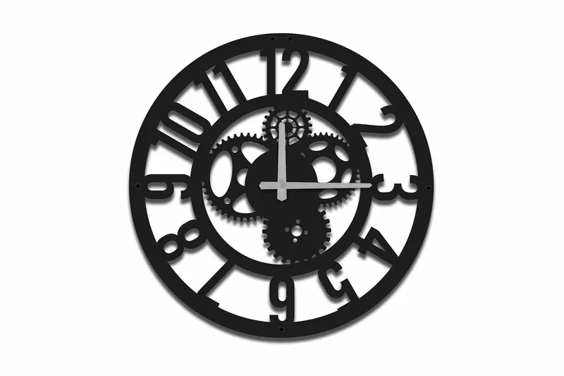 Shentala Veggklokke 49x49 cm, Metall/Svart