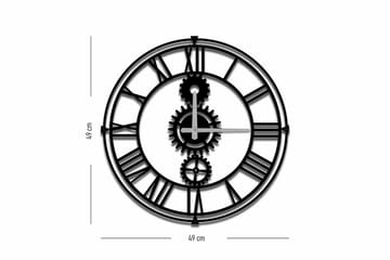 Shentala Veggklokke 49x49 cm - Metall/Svart - Interiør - Veggdekorasjon - Klokker