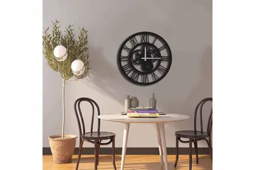 Shentala Veggklokke 49x49 cm - Metall/Svart - Interiør - Veggdekorasjon - Klokker