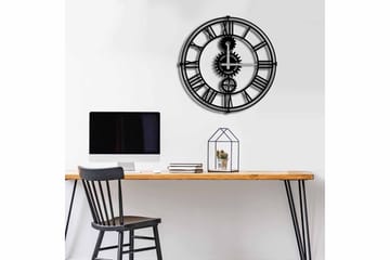 Shentala Veggklokke 49x49 cm - Metall/Svart - Interiør - Veggdekorasjon - Klokker