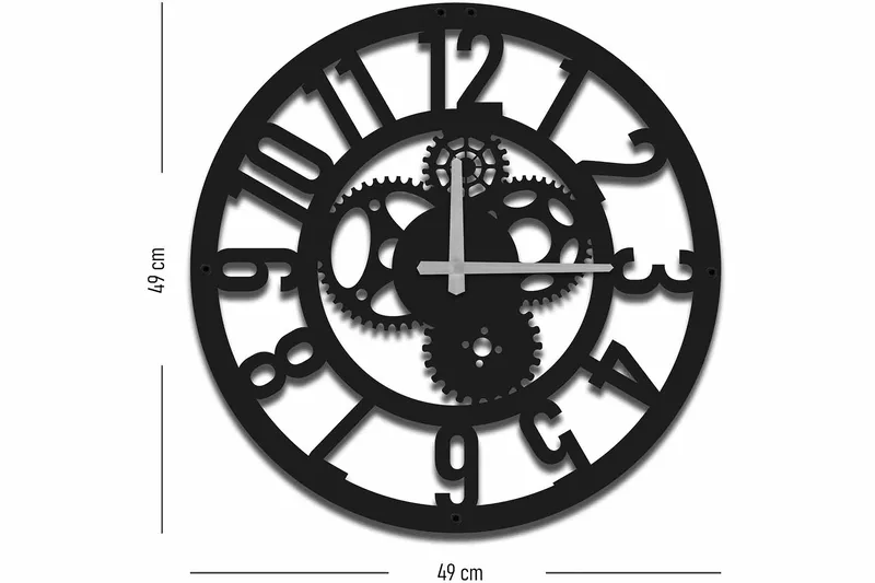Shentala Veggklokke 49x49 cm - Metall/Svart - Interiør - Veggdekorasjon - Klokker