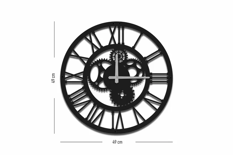 Shentala Veggklokke 49x49 cm - Metall/Svart - Interiør - Veggdekorasjon - Klokker