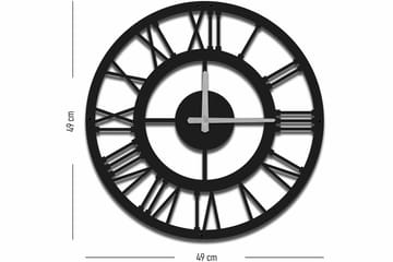 Shentala Veggklokke 49x49 cm - Metall/Svart - Interiør - Veggdekorasjon - Klokker