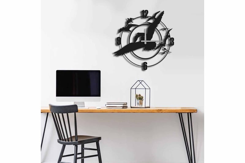 Shentala Veggklokke 49x49 cm - Metall/Svart - Interiør - Veggdekorasjon - Klokker