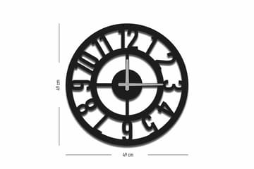 Shentala Veggklokke 49x49 cm - Metall/Svart - Interiør - Veggdekorasjon - Klokker