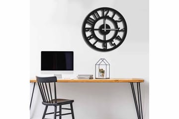 Shentala Veggklokke 49x49 cm - Metall/Svart - Interiør - Veggdekorasjon - Klokker