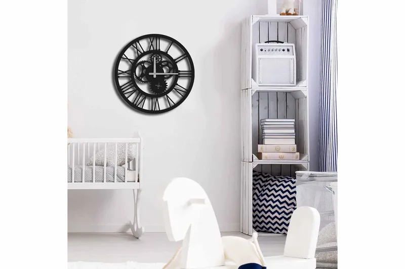 Shentala Veggklokke 49x49 cm - Metall/Svart - Interiør - Veggdekorasjon - Klokker