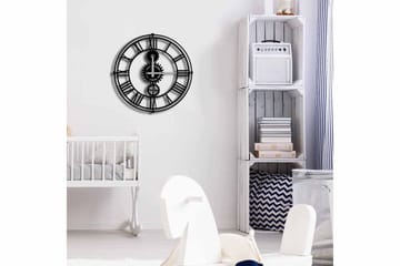 Shentala Veggklokke 49x49 cm - Metall/Svart - Interiør - Veggdekorasjon - Klokker