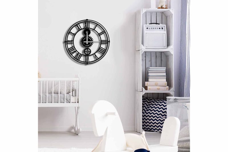 Shentala Veggklokke 49x49 cm - Metall/Svart - Interiør - Veggdekorasjon - Klokker