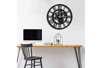 Shentala Veggklokke 49x49 cm - Metall/Svart - Interiør - Veggdekorasjon - Klokker