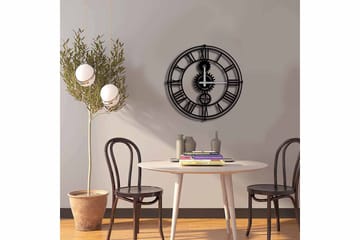Shentala Veggklokke 49x49 cm - Metall/Svart - Interiør - Veggdekorasjon - Klokker