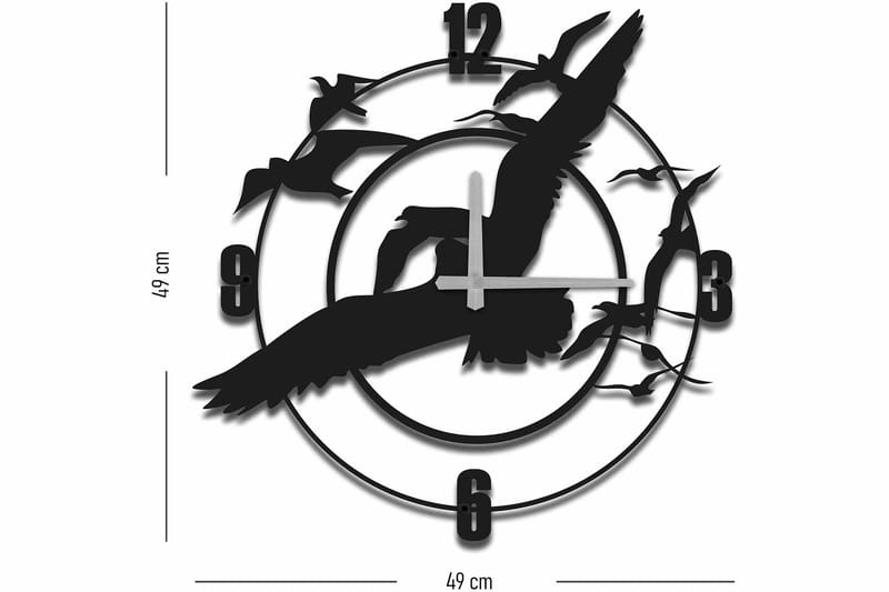 Shentala Veggklokke 49x49 cm - Metall/Svart - Interiør - Veggdekorasjon - Klokker