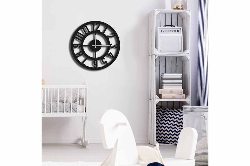 Shentala Veggklokke 49x49 cm - Metall/Svart - Interiør - Veggdekorasjon - Klokker