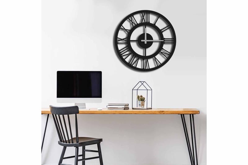 Shentala Veggklokke 49x49 cm - Metall/Svart - Interiør - Veggdekorasjon - Klokker