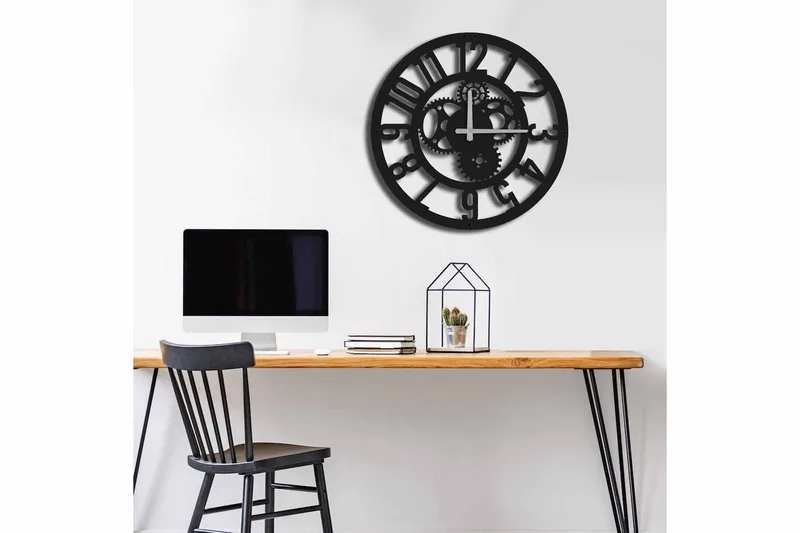 Shentala Veggklokke 49x49 cm - Metall/Svart - Interiør - Veggdekorasjon - Klokker