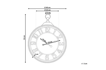 Väggklocka Beliani Alcoba Brown - Interiør - Veggdekorasjon - Klokker - Urverk til veggklokke