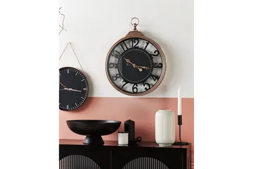 Väggklocka Beliani Alloza Black||Copper - Interiør - Veggdekorasjon - Klokker - Urverk til veggklokke