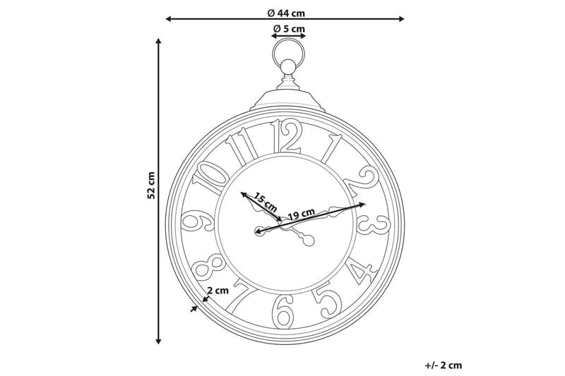 Väggklocka Beliani Alloza Black||Copper - Interiør - Veggdekorasjon - Klokker - Urverk til veggklokke