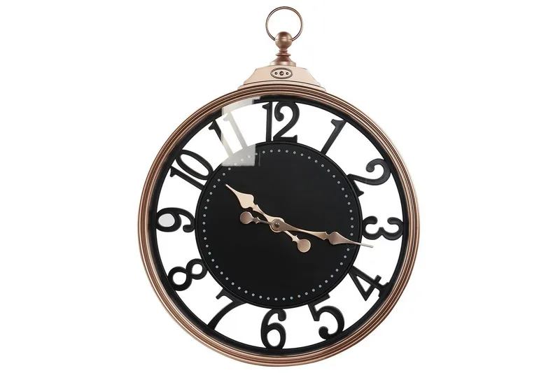 Väggklocka Beliani Alloza Black||Copper