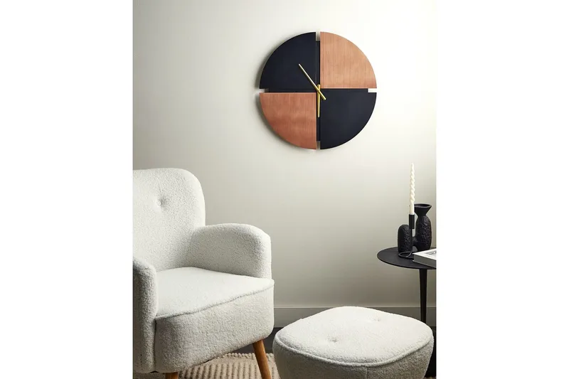 Väggklocka Beliani Aramon Light colored wood||Black - Interiør - Veggdekorasjon - Klokker - Urverk til veggklokke