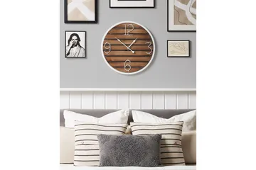 Väggklocka Beliani Arriaga Dark colored wood||White - Interiør - Veggdekorasjon - Klokker - Urverk til veggklokke