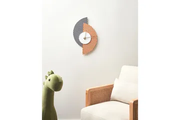 Väggklocka Beliani Chalais Grey||Orange||White||GOLD - Interiør - Veggdekorasjon - Klokker - Urverk til veggklokke