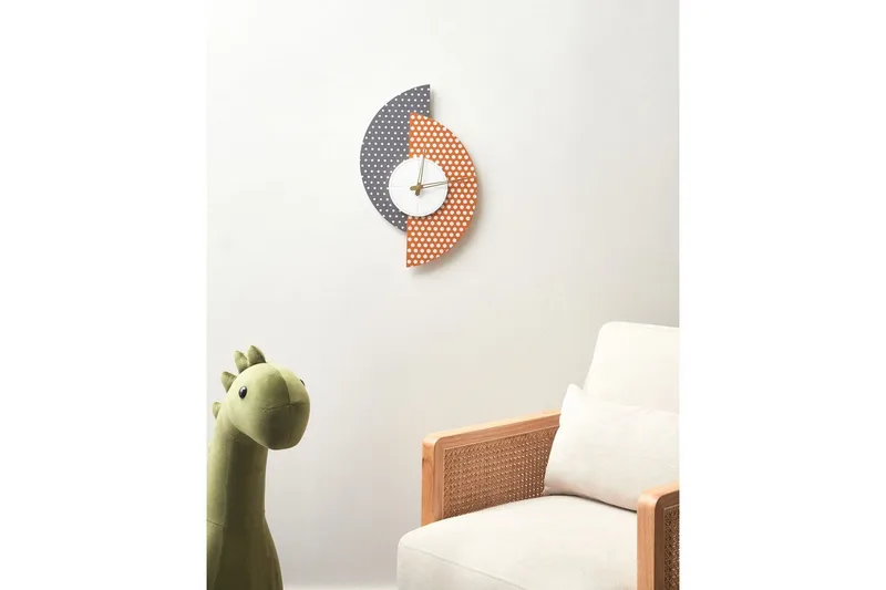 Väggklocka Beliani Chalais Grey||Orange||White||GOLD - Interiør - Veggdekorasjon - Klokker - Urverk til veggklokke
