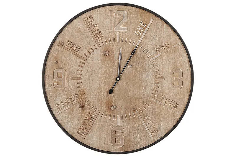 Väggklocka Beliani Dole Light colored wood||Black