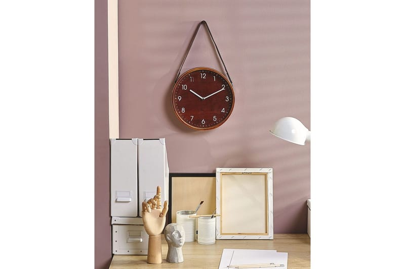 Väggklocka Beliani Renens Medium colored wood||White - Interiør - Veggdekorasjon - Klokker - Urverk til veggklokke