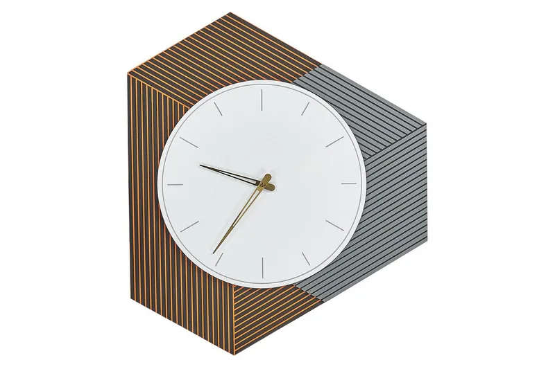 Väggklocka Beliani Sailon White||Light Orange||Light grey