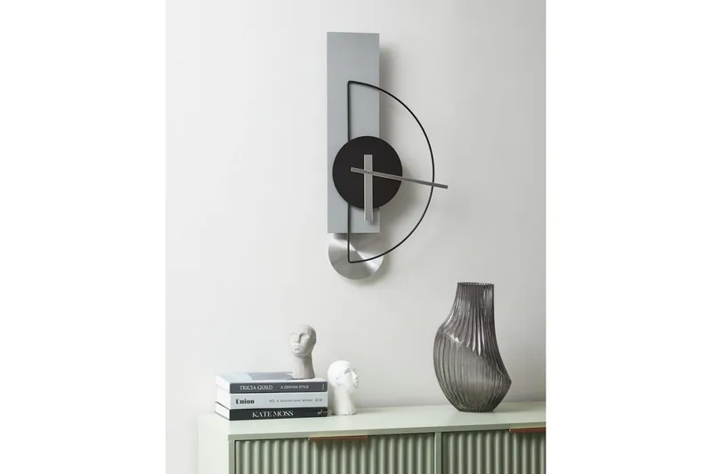 Väggklocka Light grey||Black||Silver - Interiør - Veggdekorasjon - Klokker - Urverk til veggklokke