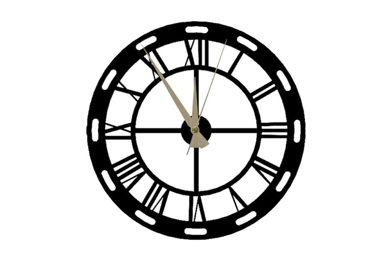Veggklokke Igarka 48x50 cm, Metall/Svart