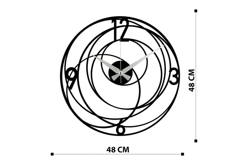 Veggklokke Kwadik Cirklar - Svart - Klokker