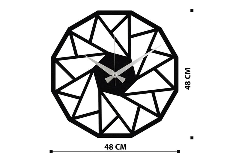 Veggklokke Kwadik Triangel Mønster - Svart - Klokker