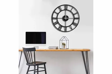 Veggklokke Mokshan 49x49 cm - Metall/Svart - Interiør - Veggdekorasjon - Klokker