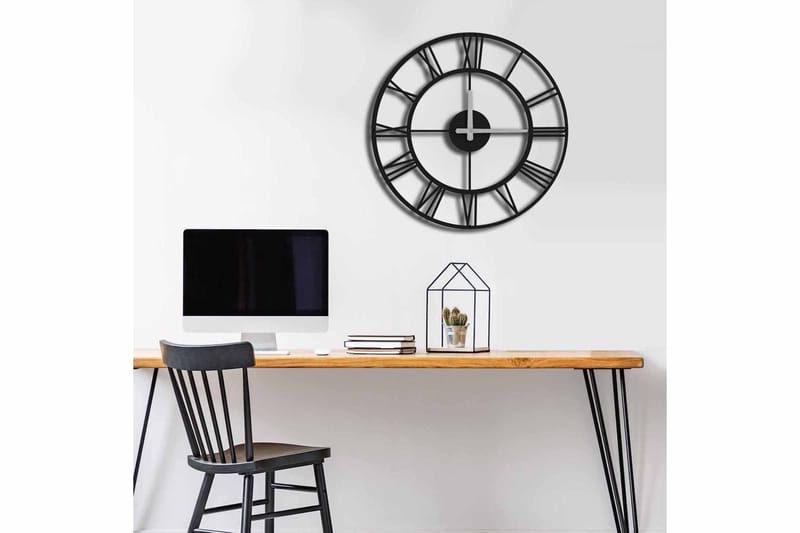 Veggklokke Mokshan 49x49 cm - Metall/Svart - Interiør - Veggdekorasjon - Klokker