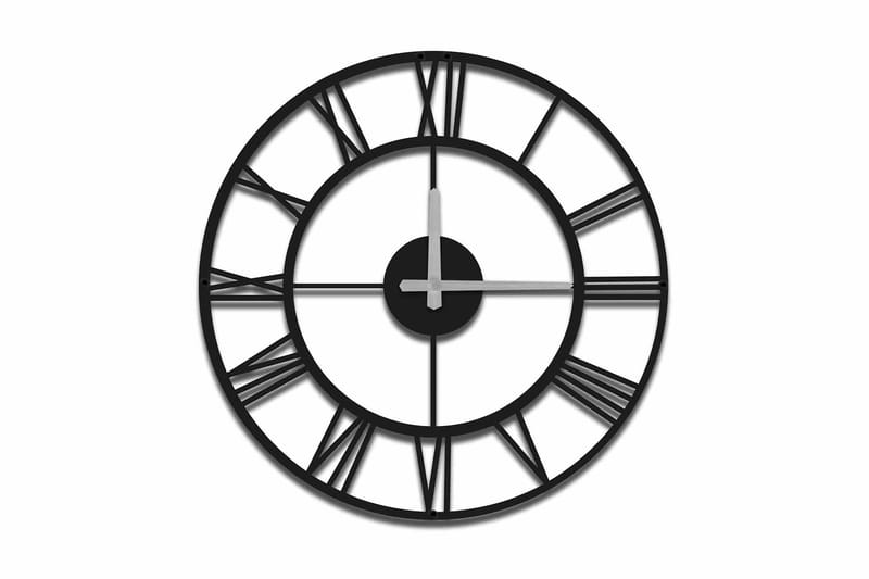 Veggklokke Mokshan 49x49 cm, Metall/Svart