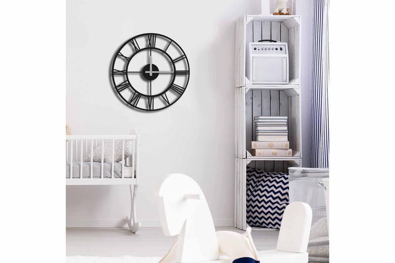 Veggklokke Mokshan 49x49 cm - Metall/Svart - Interiør - Veggdekorasjon - Klokker