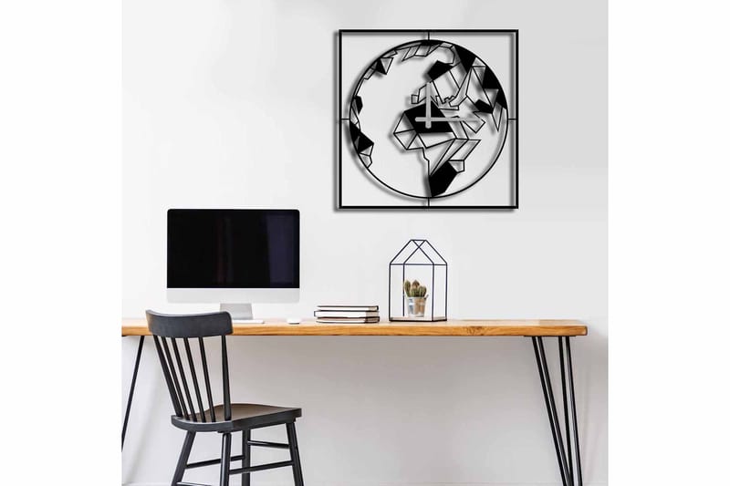 Veggklokke Mokshan 49x49 cm - Metall/Svart - Interiør - Veggdekorasjon - Klokker