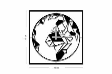 Veggklokke Mokshan 49x49 cm - Metall/Svart - Interiør - Veggdekorasjon - Klokker