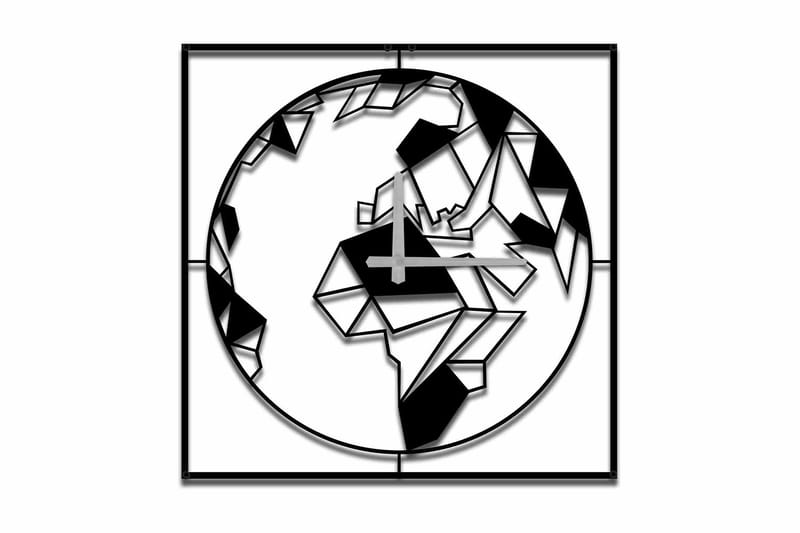 Veggklokke Mokshan 49x49 cm, Metall/Svart