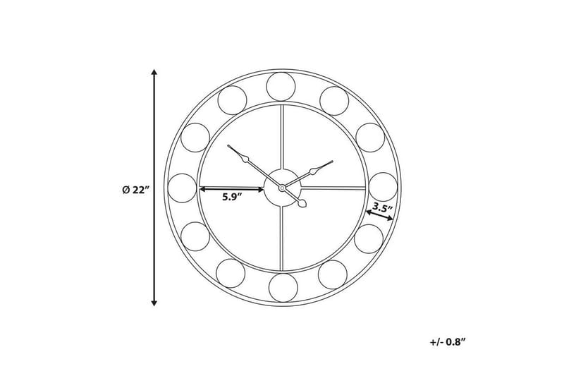 Veggklokke Reiden 56 cm - Flerfarget - Interiør - Veggdekorasjon - Klokker